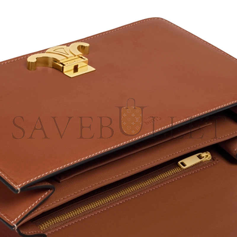 Ce1i*e MEDIUM TRIOMPHE FOLIO IN SHINY CALFSKIN L102U3D82.38NO (25.5*14*7.5cm)